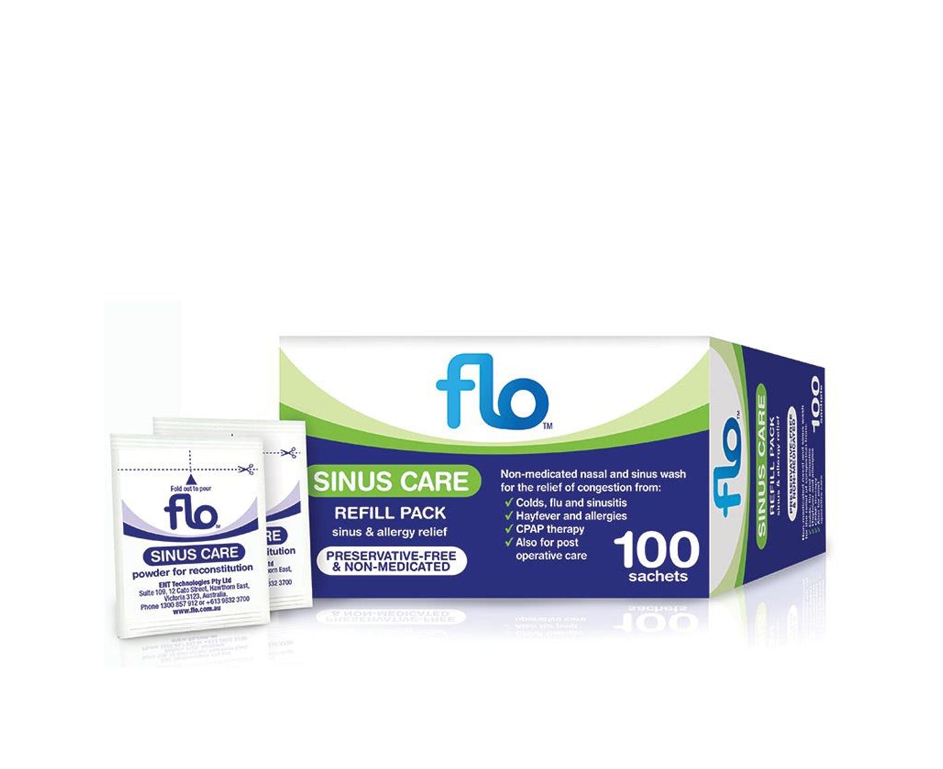 Flo Sinus Care Refill Pack 100 Sachets | Zenith Pharmacy