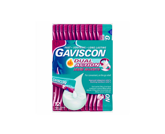 Gaviscon Dual Action Peppermint Liquid Sachets 12