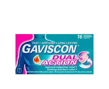 Gaviscon Dual Action Peppermint Chewable Tablets 16