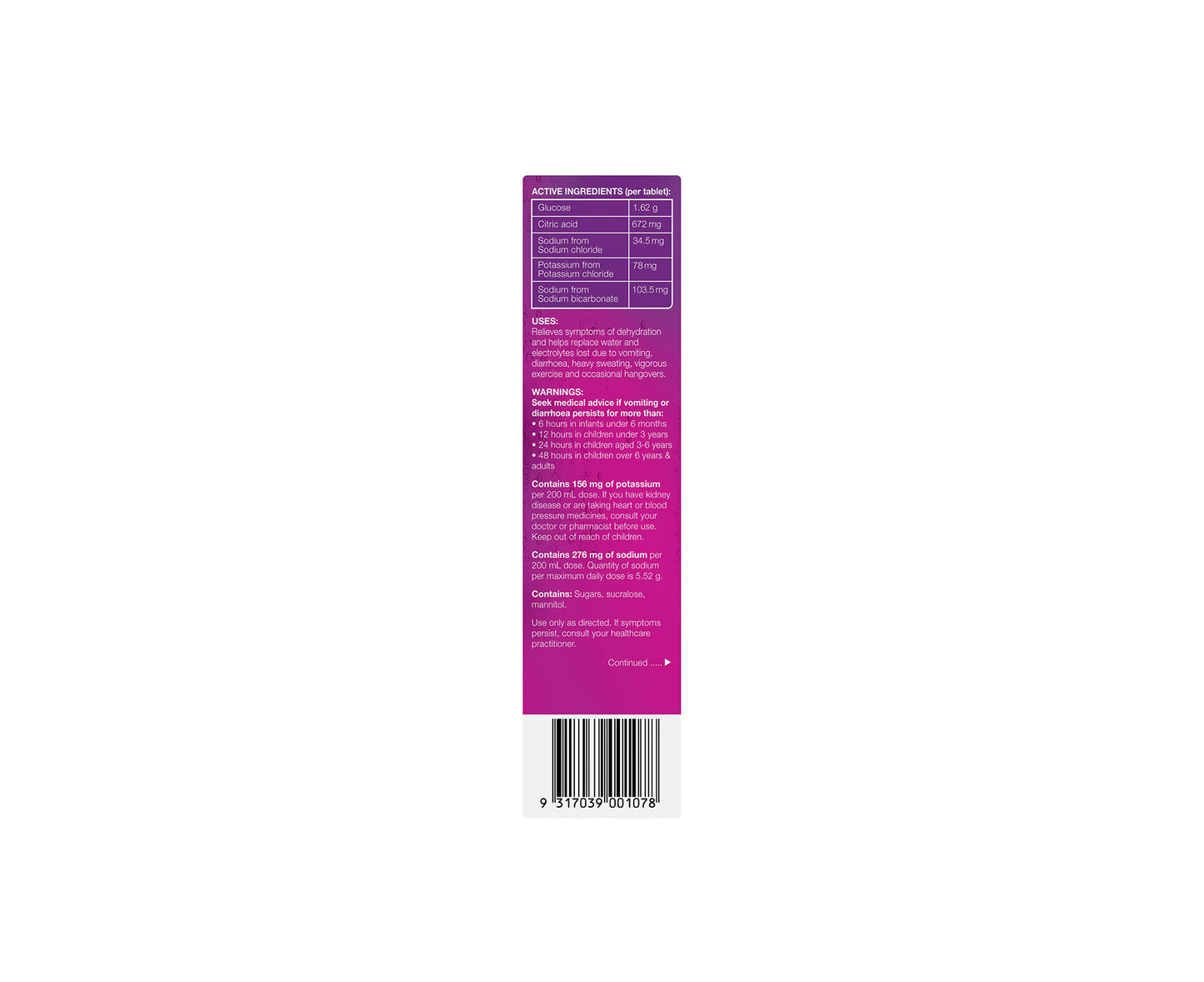 Hydralyte Effervescent Electrolyte Tablets Apple Blackcurrant 20