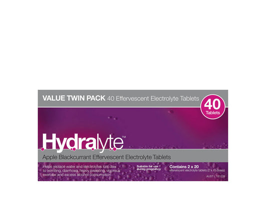 Hydralyte Effervescent Electrolyte Tablets Apple Blackcurrant 40