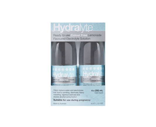 Hydralyte Electrolyte Liquid Lemonade 250mL x4