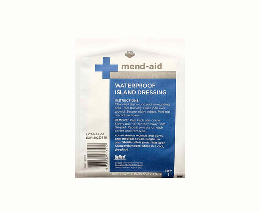 Bemed Mend-Aid Waterproof Island Dressing 10cm x 12cm 50 Pieces