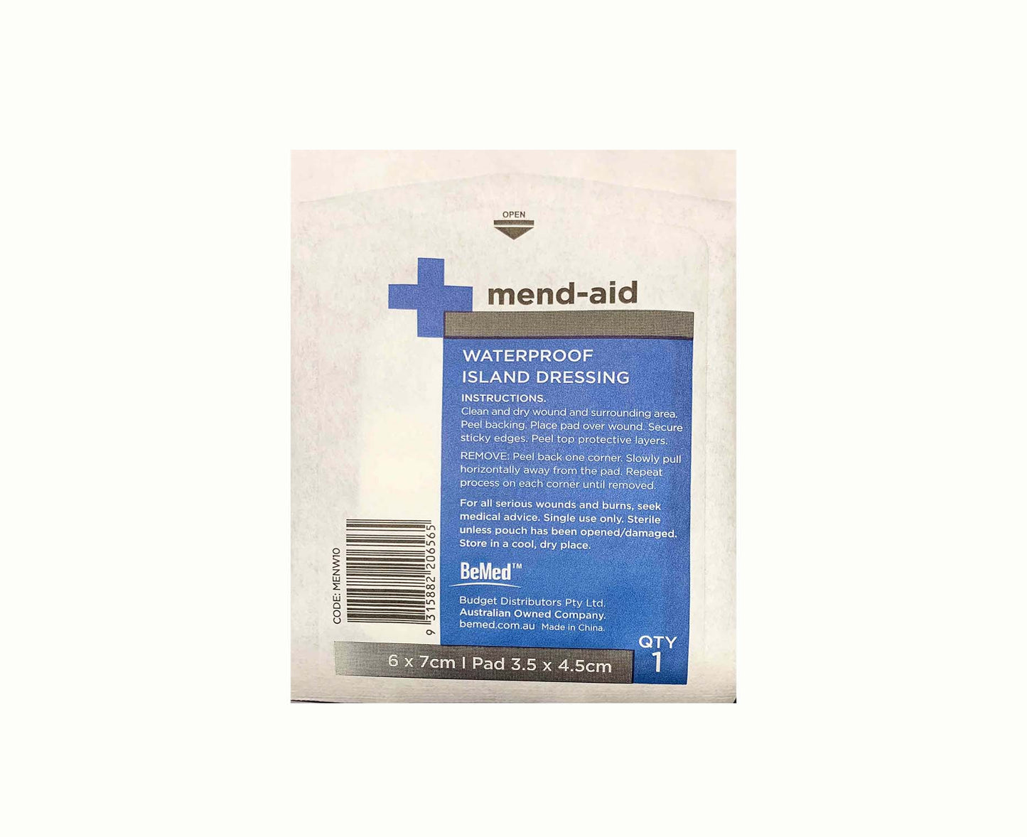 Bemed Mend-Aid Waterproof Island Dressing 6cm x 7cm 50 Pieces