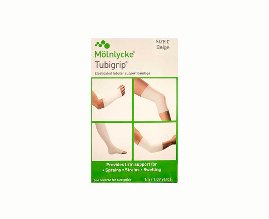 Molnlycke Tubigrip Elasticated Tubular Support Bandage Size C Beige 1 Meter