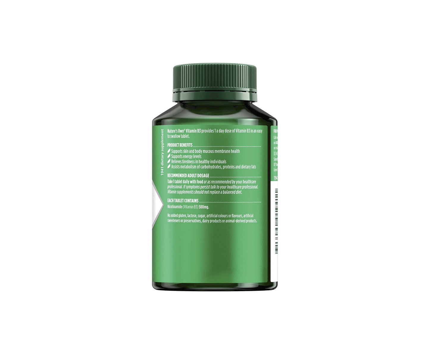 Nature's Own Vitamin B3 500mg Tablets 120