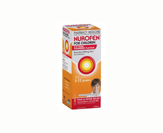 Nurofen for Children 5-12 Years Pain And Fever Relief Oral Liquid Strawberry Flavour 100mL