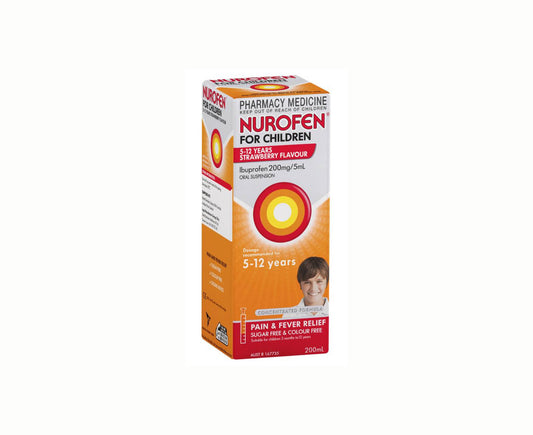 Nurofen for Children 5-12 Years Pain And Fever Relief Oral Liquid Strawberry Flavour 200mL