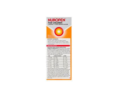 Nurofen Children 3 Months to 5 Years Orange 200mL