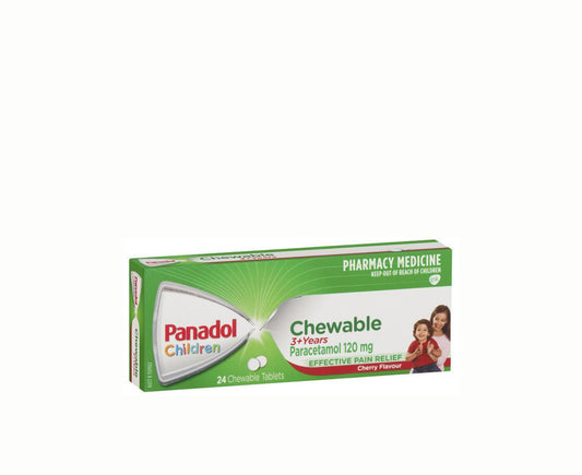 Panadol Children 3+ Years Effective Pain Relief Cherry Flavour 24 Chewable Tablets