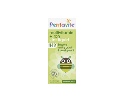 Pentavite Multivitamin + Iron Kids Liquid 200mL