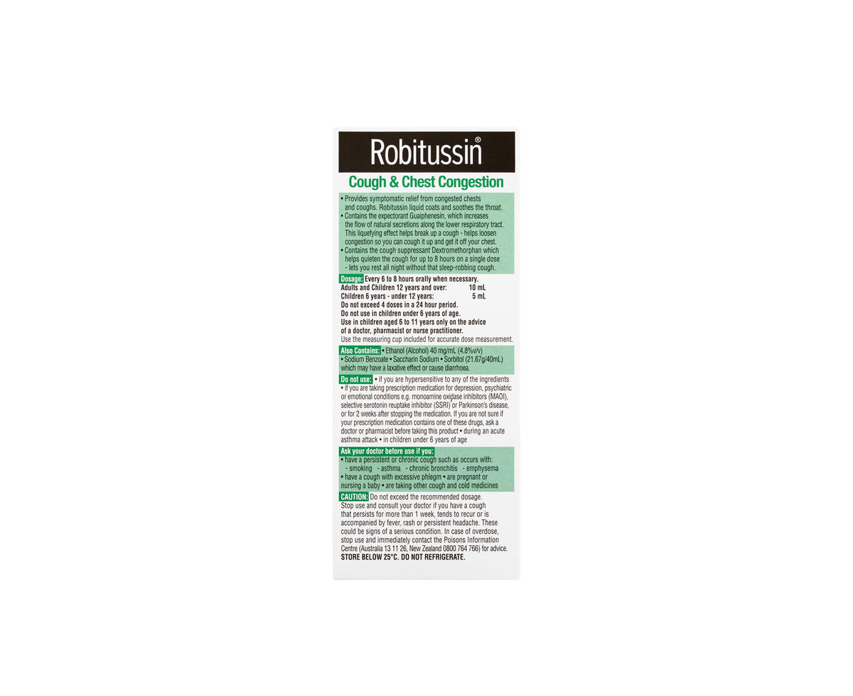 Pectus Syrup Robitussin Cough Plus Chest Congestion Syrup 200mL