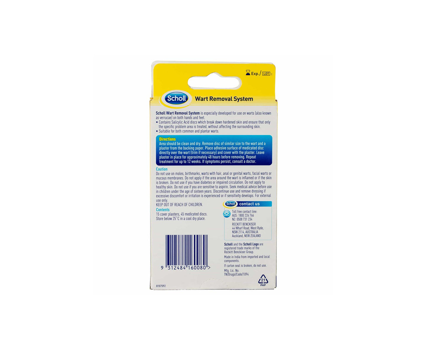 Scholl Corn Washproof Removal Plasters 8 Pack