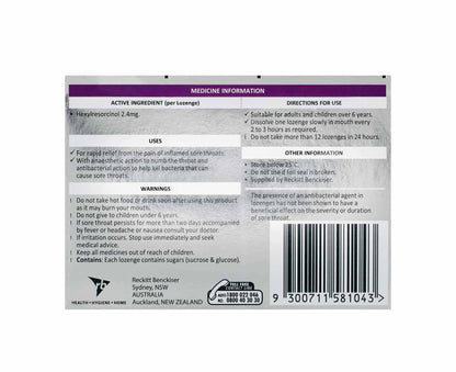 Strepsils Extra Blackcurrant Lozenges 16