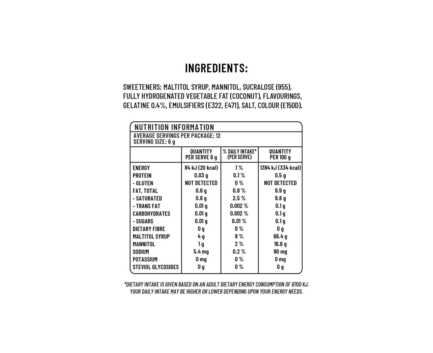 Sugarless Co Caramel-Cream Chews 70g