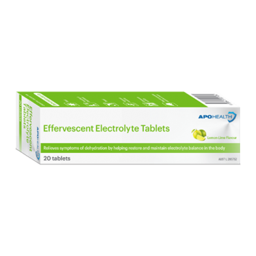 Apohealth Electrolyte Effervescent Tablets Lemon Lime 20