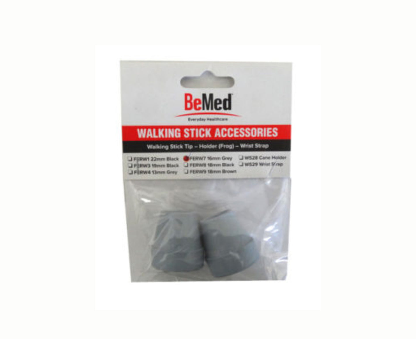 Bemed Walking Stick Tips 16mm Grey