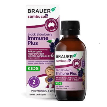 Brauer Sambucus Immune Plus with Vitamin C and Zinc Black Elderberry Liquid 100mL