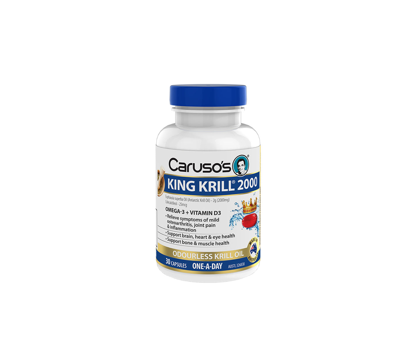 Caruso's King Krill 2000mg Capsules 30