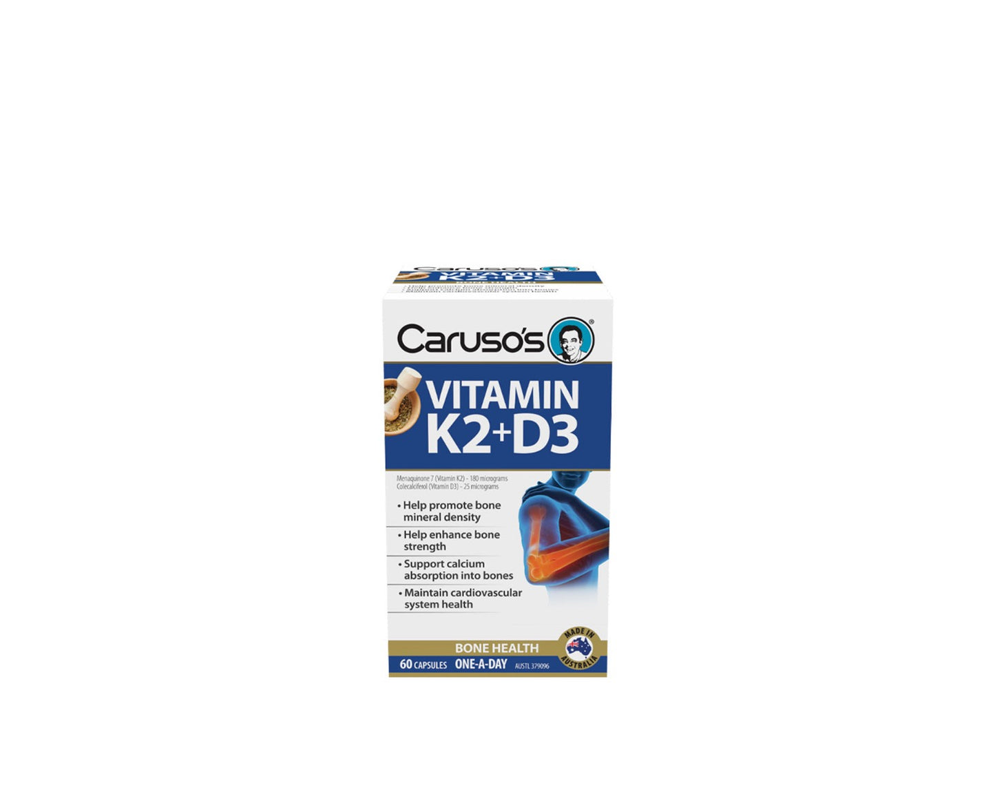 Caruso's Vitamin K2+D3 Capsules 60