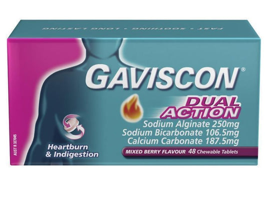 Gaviscon Dual Action Mixed Berry Chewable Tablets 48