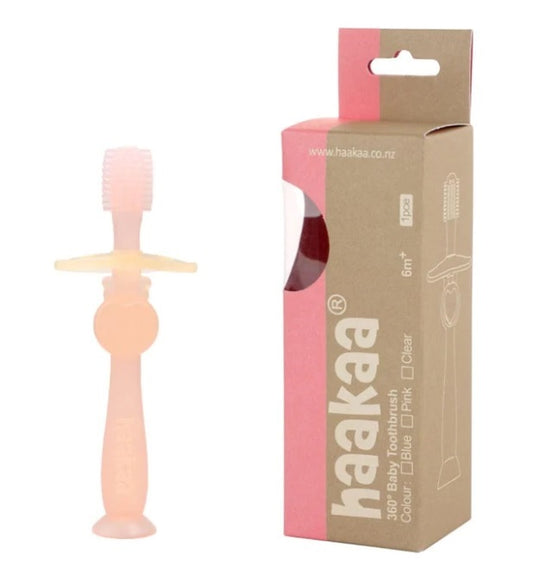 Haakaa 360° Silicone Toothbrush Pink