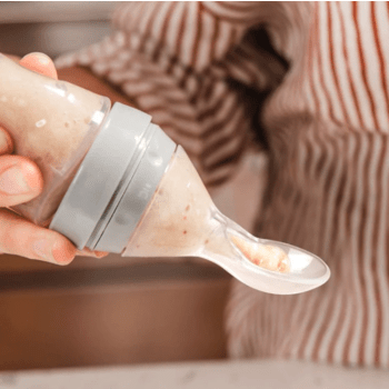 Haakaa Silicone Baby Food Dispensing Spoon (Grey)