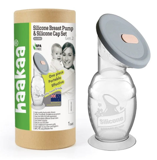 Haakaa Silicone Breast Pump & Cap Combo Set 150mL
