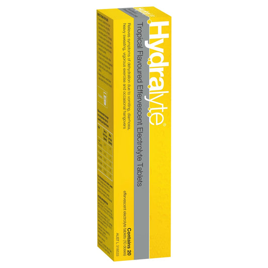Hydralyte Effervescent Electrolyte Tablets Tropical 20