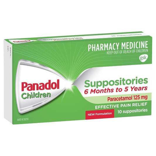 Panadol Children 6 Months - 5 Years 125mg Suppositories 10