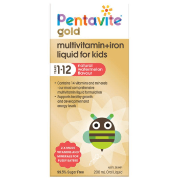 Pentavite Gold Multivitamin + Iron Kids Liquid 200mL