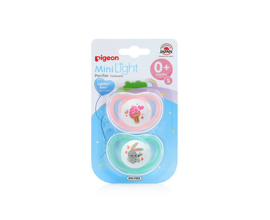 Pigeon MiniLight Pacifier Twin Pack Small (Pink/Green)