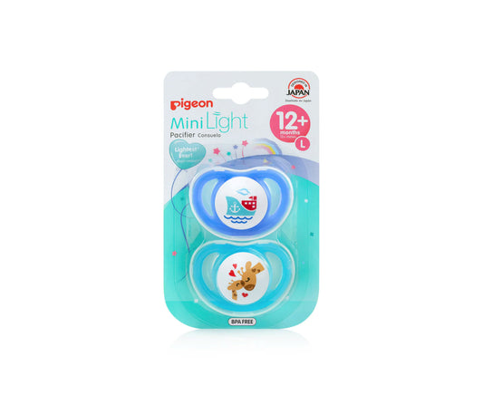 Pigeon MiniLight Pacifier Twin Pack Large (Blue/Green)