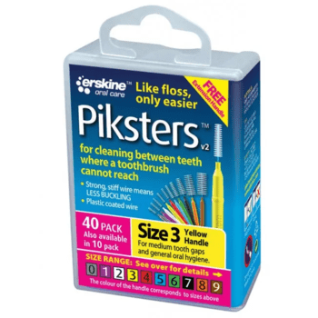 Piksters Interdental Brush 40 Pack Size 3 Yellow