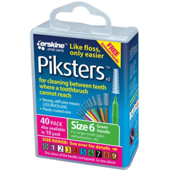 Piksters Interdental Brush 40 Pack Size 6 Green