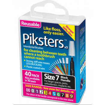 Piksters Interdental Brush 40 Pack Size 7 Black