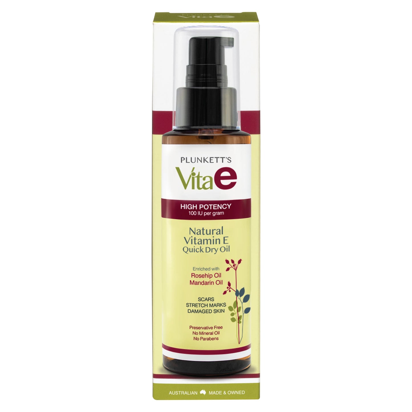 Plunketts Vita E Natural Vitamin E Quick Dry Oil 125mL