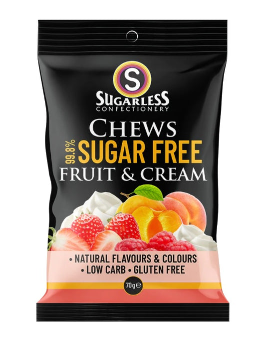 Sugarless Co Fruit & Cream Chews 70g