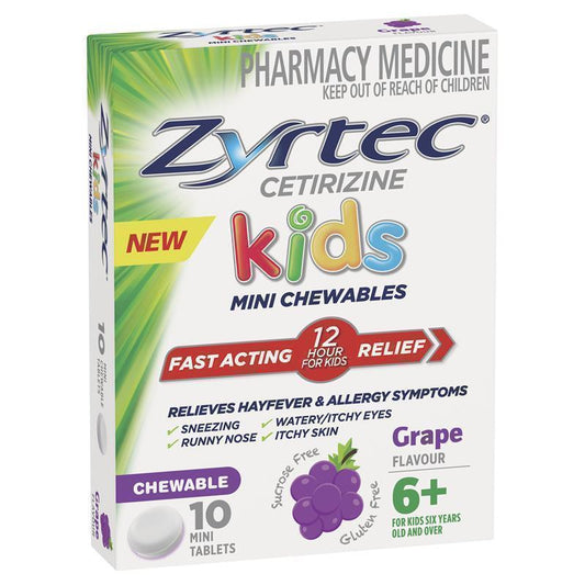 Zyrtec Kids Chewable Tablets Grape 10